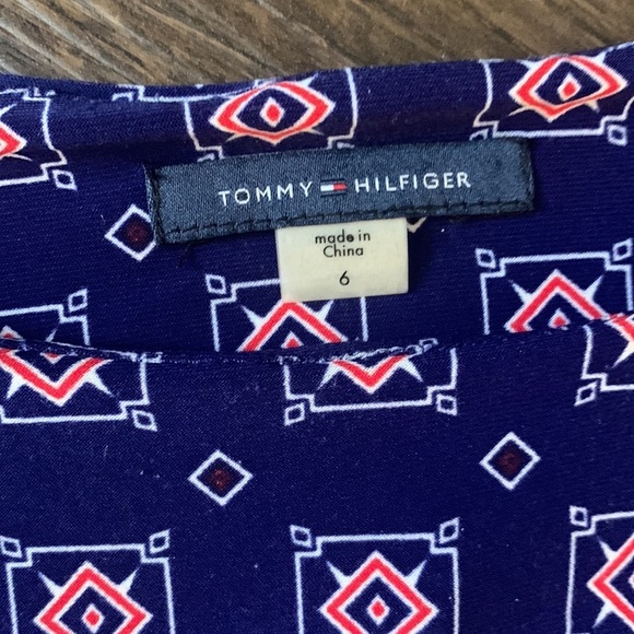 Tommy Hilfiger navy geometric patterned shift dress size 6 - Picture 2 of 5